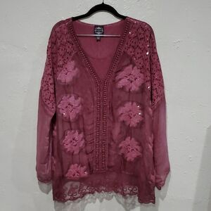 Le Marais 100% Silk Gorgeous Designer Blouse Made in Italy